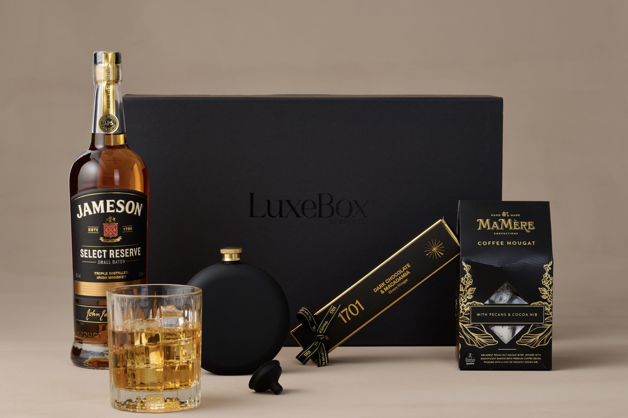 the-gent-corporate-gift-box A luxury gift box for whiskeyor rum for a gent.